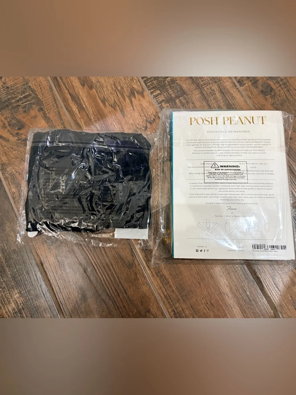 Posh Peanut Ribbed One Piece and Posh Peanut Two Layer Football Blanket